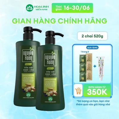 Combo 2 chai Dầu gội dược liệu Nguyên Xuân dưỡng tóc 520g/chai