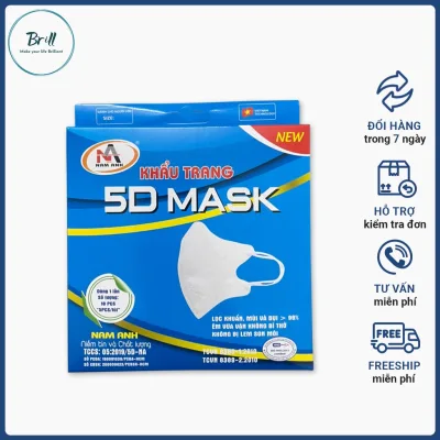 Sỉ 10 hộp (gồm 100 cái) khẩu trang 5D Nam Anh Famapro chính hãng