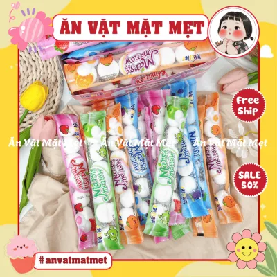 Combo Kẹo Bông Dẻo Marshmallow Bánh Bao Nhân Chảy Vị Trái Cây, Kẹo Marshmallow Có Nhân