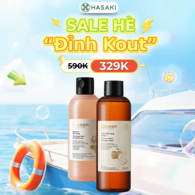 Combo Cocoon Nước Cân Bằng Sen Hậu Giang & Nước Tẩy Trang Bí Đao Hasaki Sản Phẩm Chính Hãng