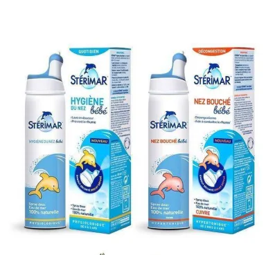 Xịt thông mũi muối biển cá heo của Pháp (chai 100ml) vệ sinh, kháng khuẩn mũi cho bé