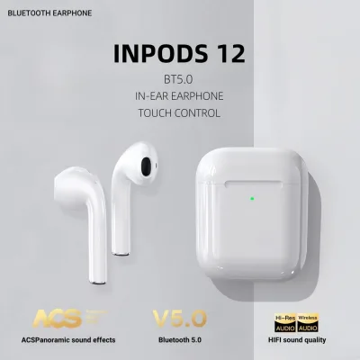 Tai nghe nhét tai Bluetooth không dây i12, hỗ trợ gọi điện, điều khiển cảm ứng, thích hợp cho hệ thống Xiaomi và Android