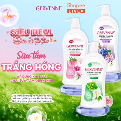 Sữa tắm trắng da hương nước hoa Gervenne 450g / 900g / 1.2l (3 mùi) ( Tặng mùi ngẫu nhiên ) - Live