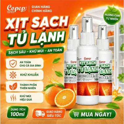 Copep Xịt Sạch Tủ Lạnh Chai 100ml - Loại Bỏ Vết Bẩn Trên Tủ Lạnh & Bếp & Bàn Gỗ - Sản Phẩm Chính Hãng