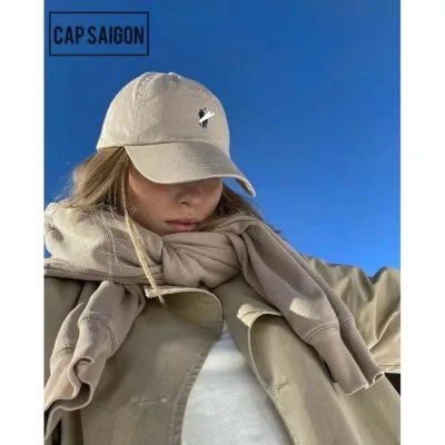 mũ lưỡi trai kaki phom mềm CAPSAIGON thêu logo PILO phong cách Hàn Quốc dành cho nam nữ