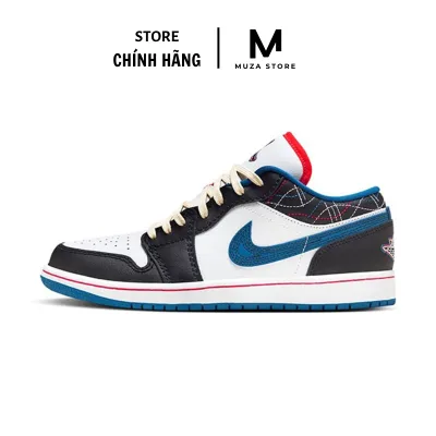 Giày JD1 Low Blue Sashiko x Sneaker JD1 Thể Thao - Tặng Tất Vớ [Running Shoes]