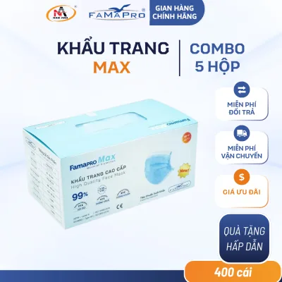 Khẩu trang y tế cao cấp 4 lớp Nam Anh Famapro Max Hộp 40 cái