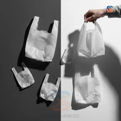 Túi Xốp Siêu Thị Trắng Sữa Tự Hủy Sinh Học - Dai Bền Dẻo Bảo Vệ Môi Trường Đủ Kích Thước