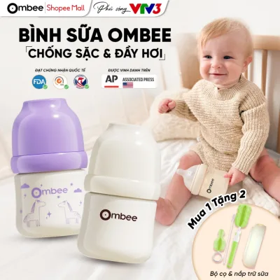 Bình Sữa Ombee Chất Liệu PPSU Chống Sặc Chống Đầy Hơi Núm Ti Mềm Cho Bé 90ml/170ml/270ml