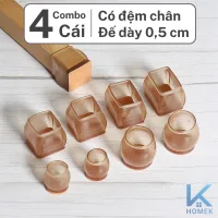 Bộ 4 bọc chân ghế silicon HOMEK, đệm chân bàn chống va đập, trầy xước, đế nỉ chống trơn trượt