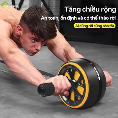 Dụng cụ tập gym con lăn tập bụng AIGE 1bánh, máy tập cơ bụng con lăng tập gym, con lăn tập cơ bụng