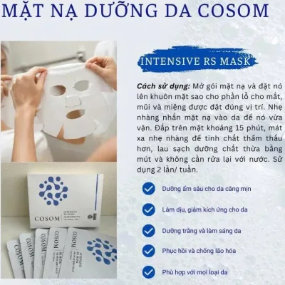 Cosom Intensive Rs Mask from Korea (Box of 5 Pieces) – Instantly Hydrates, Helps Brighten Skin, and Provides Daily Skin Care