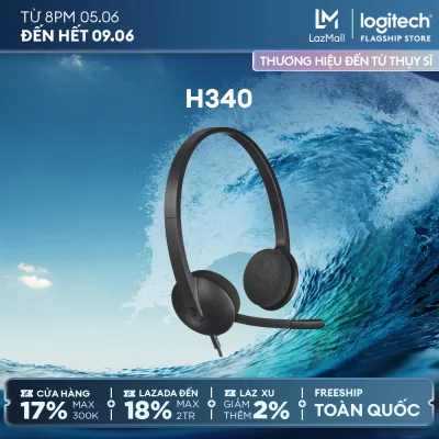 Logitech H340 Wired Headset - Noise-canceling mic