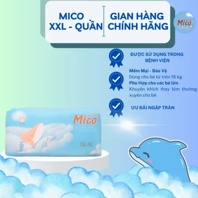 Tã Bỉm Xanh Bệnh Viện Mico , tã bỉm quần size XXL40(>15kg) cho sơ sinh và cho bé,nhập khẩu nội địa trung