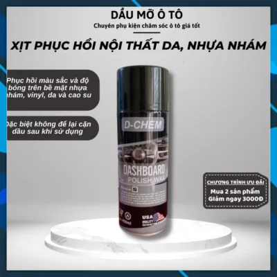 Chai Xịt Phục Hồi Nhựa Nhám Và Bảo Dưỡng Đồ Da, Nội Thất Ô Tô Đa Năng (Vỏ Xe, Ghế Da, Áo Da, Giày Da...) D-CHEM - DMOTVN