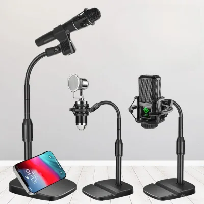 Giá Đỡ Micro Để Bàn Điều Chỉnh Chiều Cao Có Khe Cắm Điện Thoại Và Máy Tính Bảng