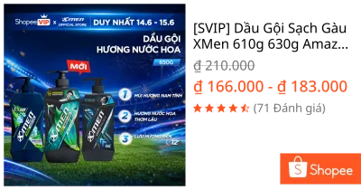 [SVIP] Dầu Gội Sạch Gàu XMen 610g 630g Amazon/Vegas/Wood/Fire - Hương Gỗ Nam Tính, Sạch Sâu Lưu Hương 12H