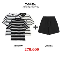 Áo thun trơn kẻ sọc Dream + quần short D CB27