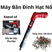 Máy bắn đinh hạt nổ Kapusi S4 bản cao cấp, chất liệu thép chống rỉ,hộp đầy đủ phụ kiện+ tặng 100 đinh