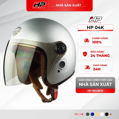 3/4 Hp Helmets Hp04K Helmet | With Glasses, Suitable for Men and Women