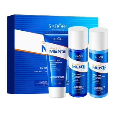 2 Gói Dành Cho Bộ Chăm Sóc Da Kiểm Soát Dầu Nam SADOER, Bộ Chăm Sóc Da Mặt 3 Mảnh, Bộ Chăm Sóc Da Dưỡng Ẩm Dưỡng Ẩm, Bộ Dụng Cụ Chăm Sóc Da, Chứa Mực Sữa Rửa Mặt Và Kem Dưỡng Da 51GO