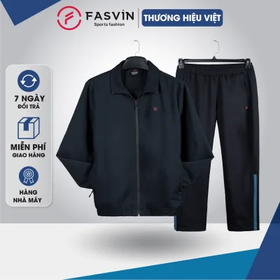 Bộ quần áo gió nam BIG SIZE FASVIN BC23190.HN vải thể thao cao cấp 02 lớp lót vải thun mềm mại hàng chính hãng