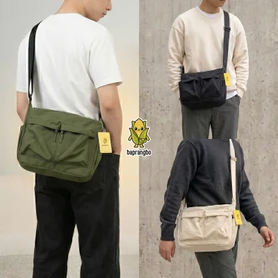 Túi đeo chéo nam túi dù hộp nam nữ unisex túi vải nhiều ngăn chần bông đa năng đựng sách máy tính bảng đi học đi làm