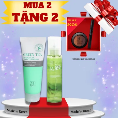 MUA 2 TẶNG 2 - Set chăm sóc da Hàn Quốc Sữa rửa mặt trà xanh + Xịt khoáng The Rucy tặng Mascara + Phấn mắt 3 màu #2 nâu