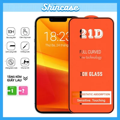 Kính Cường Lực iPhone 21D Trong Suốt Full Màn - iP 6/6s/7/8/Plus/X/XS/XR/11/12/13/14/15/16/17Pro/Max/Mini