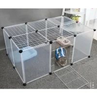 TẶNG CHỐT- Tấm Nhựa Trắng Trong Suốt Ghép Chuồng Quây Chó Mèo, Tấm Lưới Sắt Lắp Ghép Đa Năng Giá Sỉ