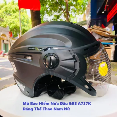 Grs A737K Helmet for Men and Women, Genuine High-Quality Product, Strong Sporty Design, Half-Head Helmet Shape with Fashionable Glasses - Shop Viva