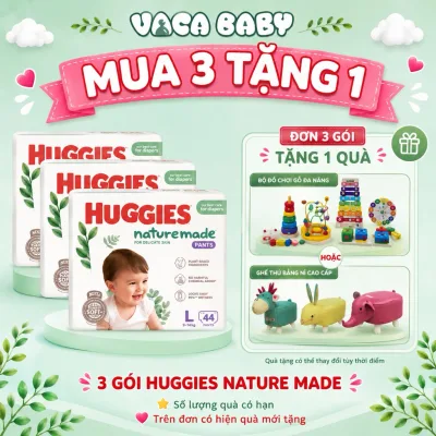 Combo 3 Gói Tã Bỉm Huggies Naturemade đủ size bỉm dán bỉm quần cho bé