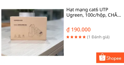Hạt mạng cat6 UTP Ugreen, 100c/hộp, CHÂN SOLE cao cấp