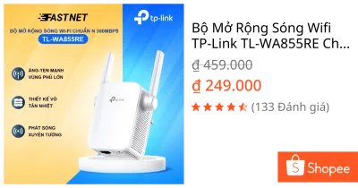 Bộ Mở Rộng Sóng Wifi TP-Link TL-WA855RE Chuẩn N 300Mbps