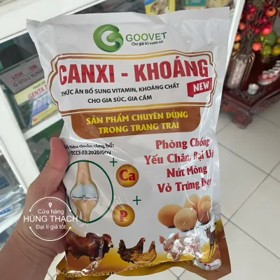 Canxi - Khoáng 1kg chống bại liệt, cứng xương, yếu chân trụ, vỏ trứng dầy trên gà, heo, thú cưng
