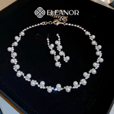 Dây chuyền vòng tay bông tai nữ Eleanor Accessories bộ trang sức đính đá phụ kiện trang sức 4805