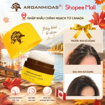 Phấn tóc kiềm dầu tạo phồng Arganmidas, phấn tóc Arganmidas làm phồng chân tóc, bồng bềnh lâu bết