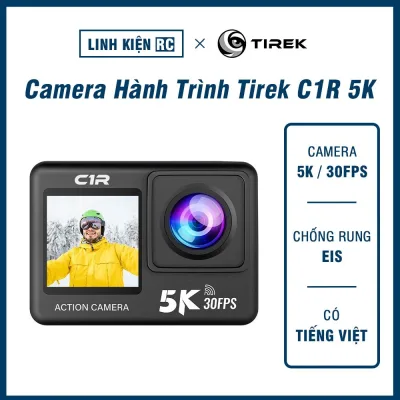 Camera Hành Động (Hành Trình) Xe Máy Giá Rẻ C1R 5K / 4K, Chống rυng, 2 Màn Hình - Tặng Pin, Dock Sạc