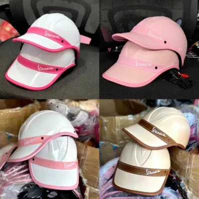 XẢ KHO mũ bảo hiểm lưỡi trai thời trang Vespa, có khoét sau buộc tóc, phù hợp nam nữ, nhiều màu sắc