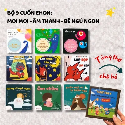 Sách Ehon - Combo 9 cuốn Moi moi Âm thanh Buồn ngủ - Cho bé 0-2 tuổi