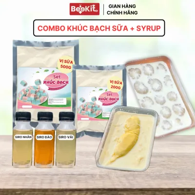Combo Nguyên liệu làm KHÚC BẠCH SIÊU VẢI Beekit - Thành phẩm 700-1700ml - Food Ăn Vặt Ngon