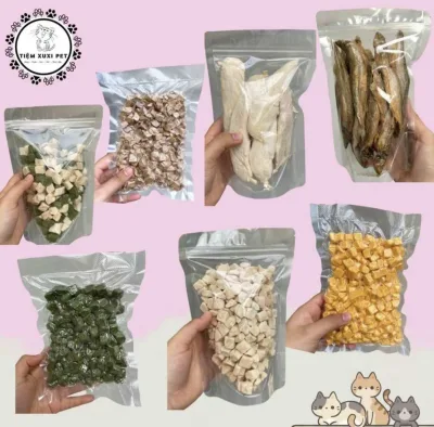 100g Dried Food - Chicken - Liver - Eggs - Salmon - Cat Grass Pellets for Dogs and Cats