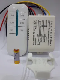 Công tắc điều khiển từ xa RF 2 cổng, 4 cổng độc lập xuyên tường + màu Trắng + Kèm Pin Remote