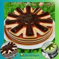 RAU CÂU FLAN PHÁP 3 VỊ CAFE/MATCHA/SOCOLA - BÁNH SINH NHẬT RAU CÂU - 1,4kg 20cm