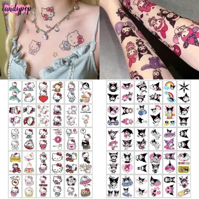 🍭Candy🍭30 Chiếc Sanrio Hình Xăm Dán Trẻ Em Sinh Nhật Trang Trí Kawaii Anime Hello Kitty Kuromi Chống Thấm Nước Bền Hình Xăm Dán Cosplay Đồ Chơi