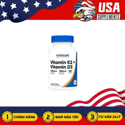 Nutricost Vitamin K2 D3 – Golden Formula for Bone Health (120 Tablets)