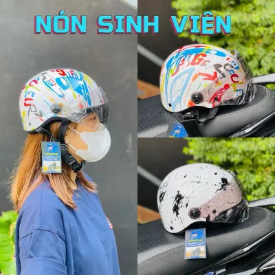 Nón Bảo HIểm Nhúng cacbon kính chống gió (HÀNG ĐẠT CHUẨN) Đủ màu cho nam và nũw
