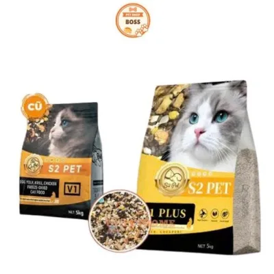 Hạt cho mèo bao 5kg dành cho mèo_Thức Ăn Dinh Dưỡng Dành Cho Mèo Gầy Kén Ăn-Hạt S2 pet cho thú cưng.