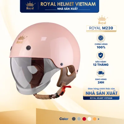 Mũ Bảo Hiểm Nửa Đầu Royal M239 Kính Âm, Nón Bảo Hiểm 1/2 Có Kính Cho Nam Và Nữ Đi Xe Máy Chính Hãng