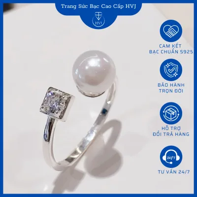 Nhẫn Trai Nữ Bạc S925 Xi Bạch Kim Sang Trọng - Trang sức cao cấp HVJ - 045.08052025